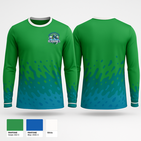 Long Sleeve Performance Shirt, Emerald High Swim Aeroaunts, Swimming, Teamtime, Team time, sublimation, custom sports apparel, team uniforms, spirit wear, spiritwear, sports uniforms, custom shirts, team store, custom team store, fundraiser sports, apparel fundraiser