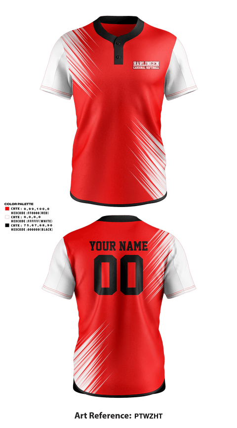 Two Button Softball Jersey, Harlingen Cardinal Softball, Softball, Teamtime, Team time, sublimation, custom sports apparel, team uniforms, spirit wear, spiritwear, sports uniforms, custom shirts, team store, custom team store, fundraiser sports, apparel fundraiser