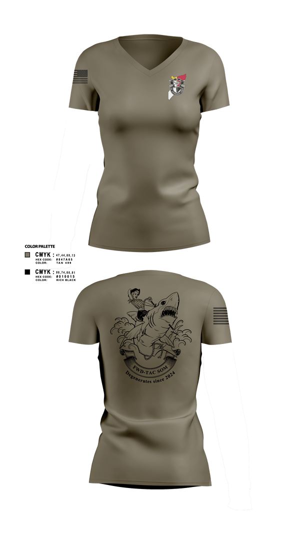 Women's Short Sleeve Vneck Shirt, JSOTF-SOM FWD TAC, Army, Teamtime, Team time, sublimation, custom sports apparel, team uniforms, spirit wear, spiritwear, sports uniforms, custom shirts, team store, custom team store, fundraiser sports, apparel fundraiser
