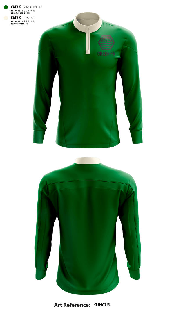 Quarter Zip Jacket, Green fn, Men's Basketball, Teamtime, Team time, sublimation, custom sports apparel, team uniforms, spirit wear, spiritwear, sports uniforms, custom shirts, team store, custom team store, fundraiser sports, apparel fundraiser