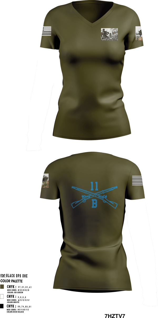 Women's Short Sleeve Vneck Shirt, 218th Maneuver brigade11 bravo infantry, National Guard, Teamtime, Team time, sublimation, custom sports apparel, team uniforms, spirit wear, spiritwear, sports uniforms, custom shirts, team store, custom team store, fundraiser sports, apparel fundraiser