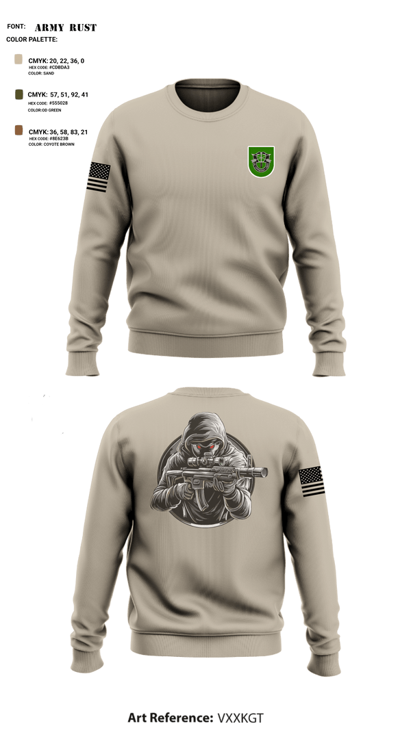 Crew Neck Sweatshirt, 10 SFG, Army, Teamtime, Team time, sublimation, custom sports apparel, team uniforms, spirit wear, spiritwear, sports uniforms, custom shirts, team store, custom team store, fundraiser sports, apparel fundraiser