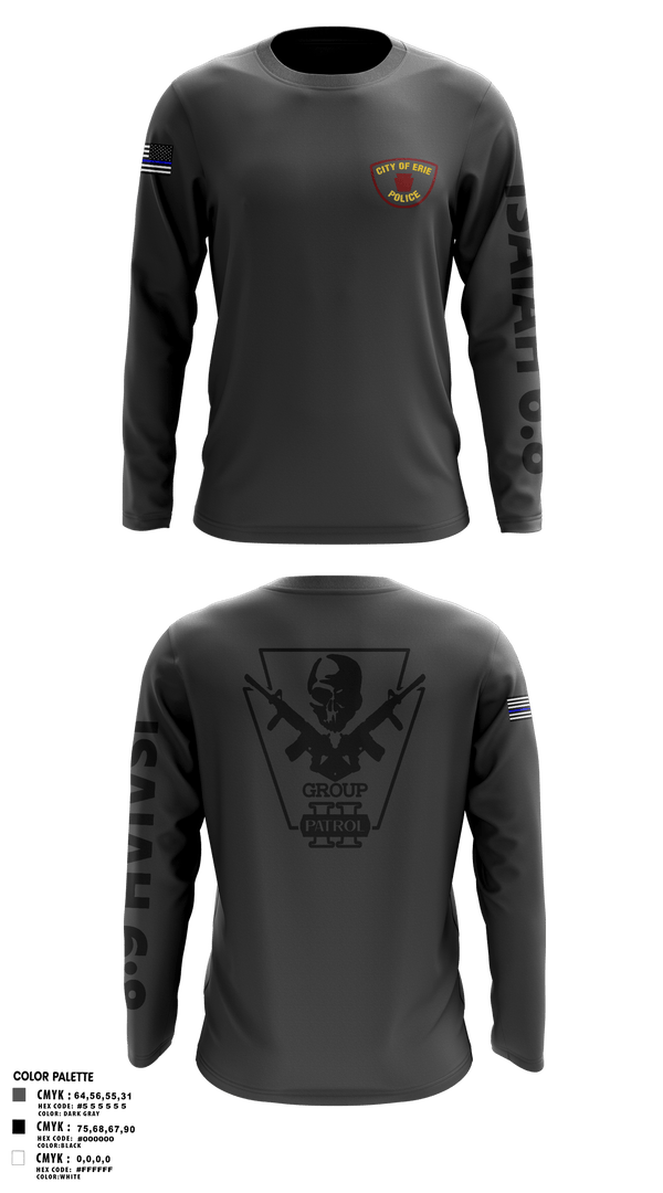 Long Sleeve Performance Polo, Erie police department, Police, Teamtime, Team time, sublimation, custom sports apparel, team uniforms, spirit wear, spiritwear, sports uniforms, custom shirts, team store, custom team store, fundraiser sports, apparel fundraiser