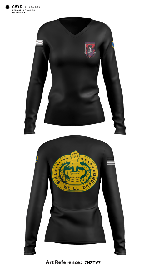 Women's Long Sleeve Vneck Shirt, D Co 2-13th AVN REGT, Army, Teamtime, Team time, sublimation, custom sports apparel, team uniforms, spirit wear, spiritwear, sports uniforms, custom shirts, team store, custom team store, fundraiser sports, apparel fundraiser