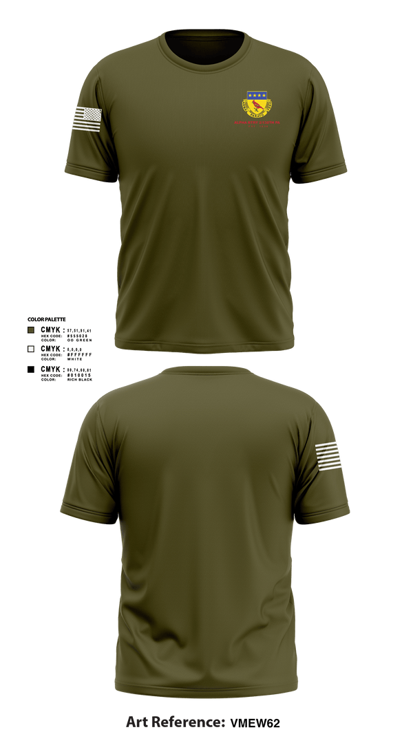 Short Sleeve Performance Shirt, Alpha BTRY 2/138th FA, National Guard, Teamtime, Team time, sublimation, custom sports apparel, team uniforms, spirit wear, spiritwear, sports uniforms, custom shirts, team store, custom team store, fundraiser sports, apparel fundraiser
