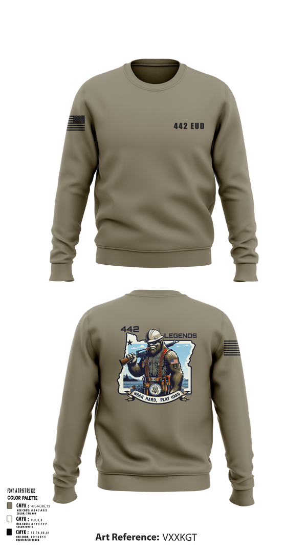 Crew Neck Sweatshirt, 442 EUD, National Guard, Teamtime, Team time, sublimation, custom sports apparel, team uniforms, spirit wear, spiritwear, sports uniforms, custom shirts, team store, custom team store, fundraiser sports, apparel fundraiser
