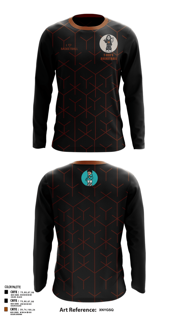 Long Sleeve Performance Shirt, T-Rex’s, Men's Basketball, Teamtime, Team time, sublimation, custom sports apparel, team uniforms, spirit wear, spiritwear, sports uniforms, custom shirts, team store, custom team store, fundraiser sports, apparel fundraiser
