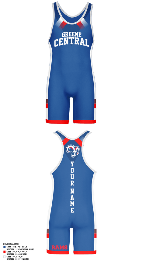 Wrestling Singlet, Greene Central Rams, Wrestling, Teamtime, Team time, sublimation, custom sports apparel, team uniforms, spirit wear, spiritwear, sports uniforms, custom shirts, team store, custom team store, fundraiser sports, apparel fundraiser