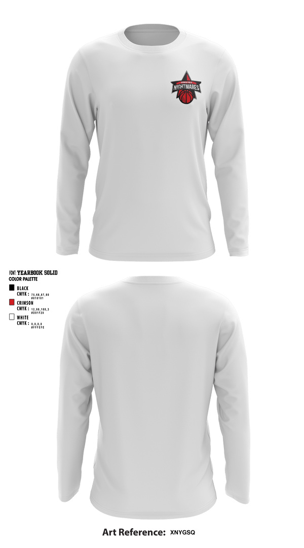Long Sleeve Performance Shirt, Springfield nightmares, Men's Basketball, Teamtime, Team time, sublimation, custom sports apparel, team uniforms, spirit wear, spiritwear, sports uniforms, custom shirts, team store, custom team store, fundraiser sports, apparel fundraiser