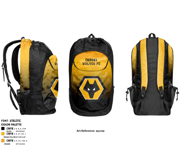 Gear Bag, Corona wolves fc, Men's Soccer, Teamtime, Team time, sublimation, custom sports apparel, team uniforms, spirit wear, spiritwear, sports uniforms, custom shirts, team store, custom team store, fundraiser sports, apparel fundraiser