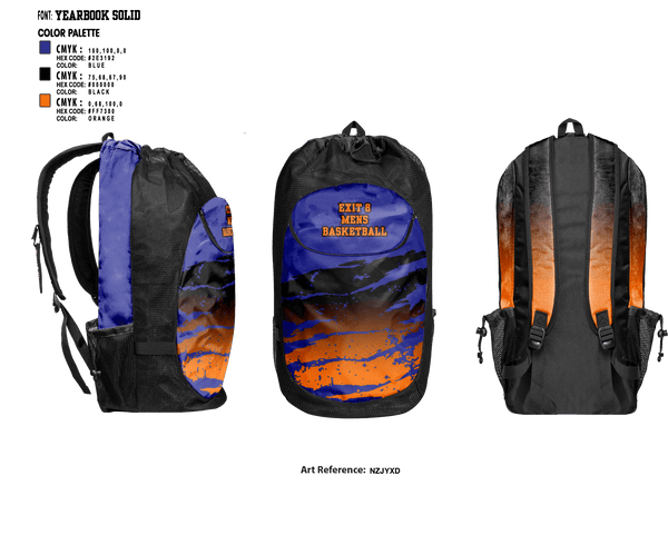 Gear Bag, Exit 8, Men's Basketball, Teamtime, Team time, sublimation, custom sports apparel, team uniforms, spirit wear, spiritwear, sports uniforms, custom shirts, team store, custom team store, fundraiser sports, apparel fundraiser