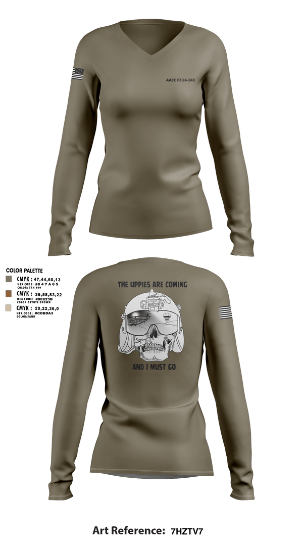 Women's Long Sleeve Vneck Shirt, 42D FRSDAACC, Army, Teamtime, Team time, sublimation, custom sports apparel, team uniforms, spirit wear, spiritwear, sports uniforms, custom shirts, team store, custom team store, fundraiser sports, apparel fundraiser