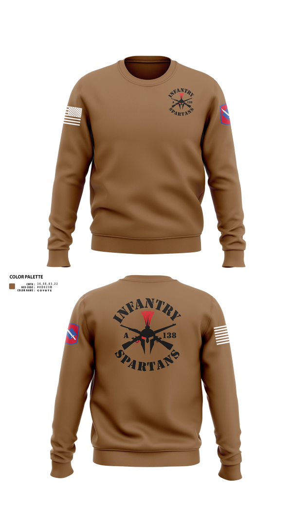 Crew Neck Sweatshirt, Alpha Company 1-138th Infantry Regiment, , Teamtime, Team time, sublimation, custom sports apparel, team uniforms, spirit wear, spiritwear, sports uniforms, custom shirts, team store, custom team store, fundraiser sports, apparel fundraiser