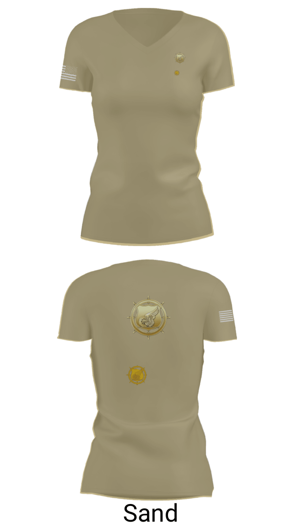Women's Short Sleeve Vneck Shirt, 383rd MCT, Army, Teamtime, Team time, sublimation, custom sports apparel, team uniforms, spirit wear, spiritwear, sports uniforms, custom shirts, team store, custom team store, fundraiser sports, apparel fundraiser