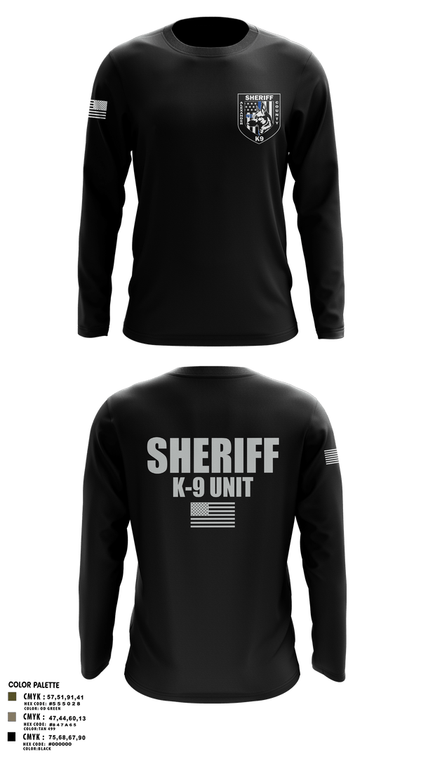Long Sleeve Performance Shirt, Alexander County Sheriff Office K-9, Police, Teamtime, Team time, sublimation, custom sports apparel, team uniforms, spirit wear, spiritwear, sports uniforms, custom shirts, team store, custom team store, fundraiser sports, apparel fundraiser