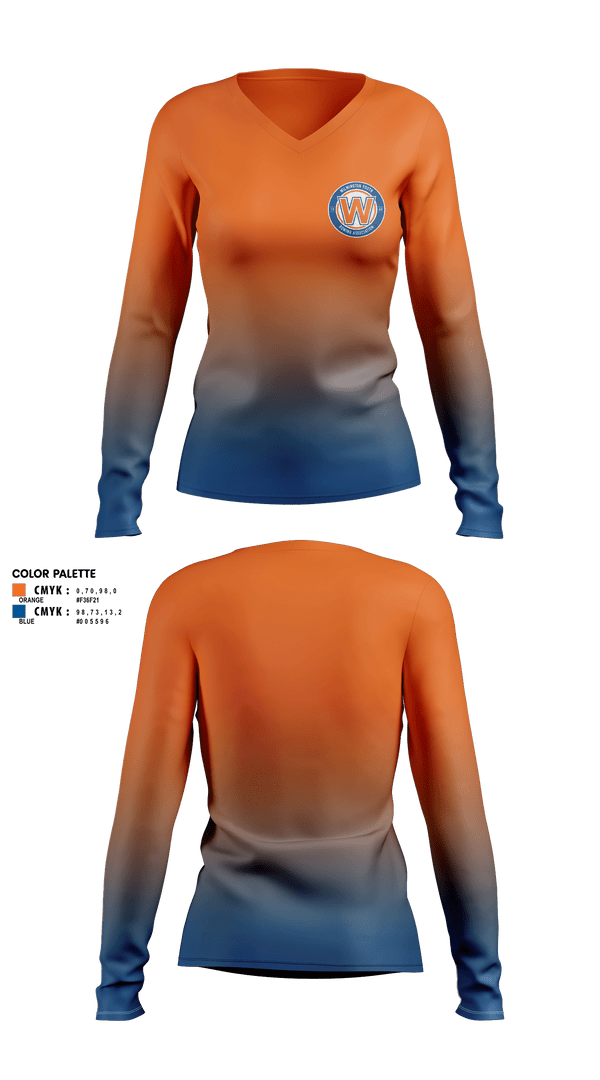 Women's Long Sleeve Vneck Shirt, Grand Forks Youth Hockey Association, Ice Hockey, Teamtime, Team time, sublimation, custom sports apparel, team uniforms, spirit wear, spiritwear, sports uniforms, custom shirts, team store, custom team store, fundraiser sports, apparel fundraiser