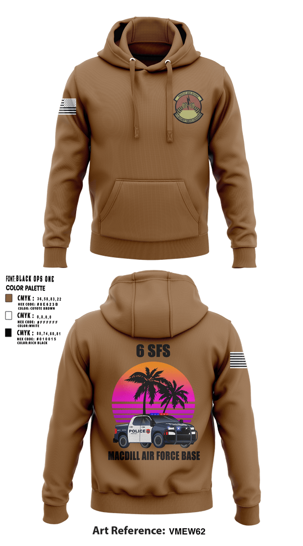 Hoodie, 6th Security Forces Squadron, Air Force, Teamtime, Team time, sublimation, custom sports apparel, team uniforms, spirit wear, spiritwear, sports uniforms, custom shirts, team store, custom team store, fundraiser sports, apparel fundraiser