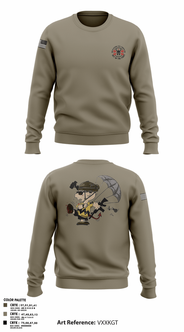 Crew Neck Sweatshirt, 3rd Platoon, CCo, 1-508th PIR, , Teamtime, Team time, sublimation, custom sports apparel, team uniforms, spirit wear, spiritwear, sports uniforms, custom shirts, team store, custom team store, fundraiser sports, apparel fundraiser