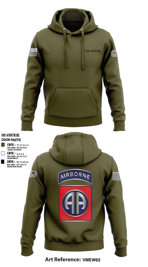 Hoodie, A co 407th, Army, Teamtime, Team time, sublimation, custom sports apparel, team uniforms, spirit wear, spiritwear, sports uniforms, custom shirts, team store, custom team store, fundraiser sports, apparel fundraiser