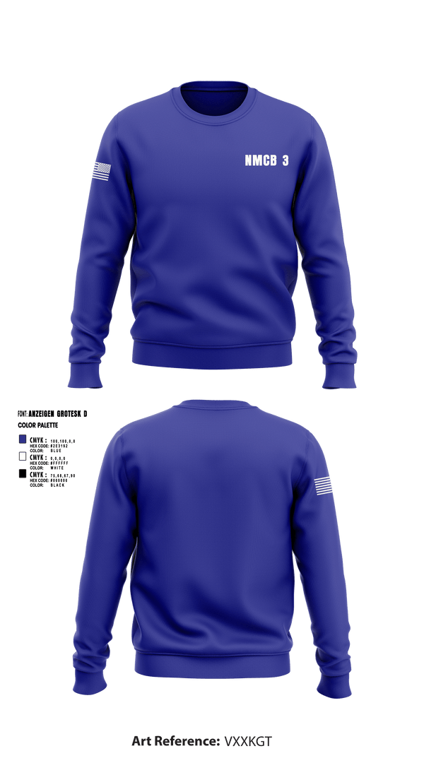 Crew Neck Sweatshirt, NMCB 3, Navy, Teamtime, Team time, sublimation, custom sports apparel, team uniforms, spirit wear, spiritwear, sports uniforms, custom shirts, team store, custom team store, fundraiser sports, apparel fundraiser