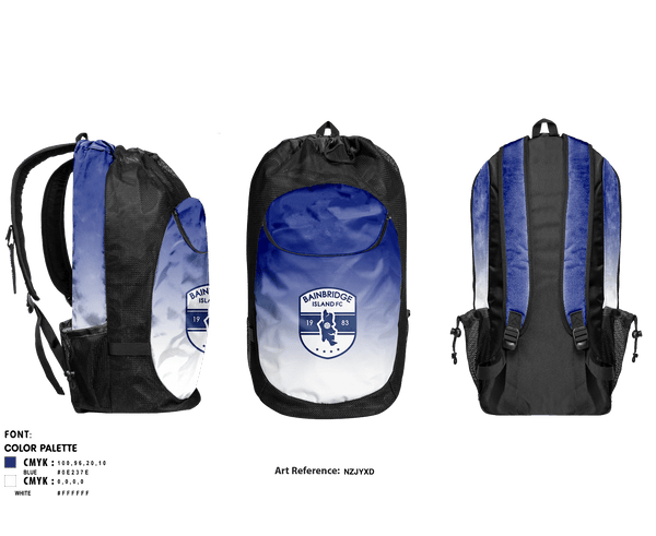 Gear Bag, Bainbridge Island FC Soccer, Men's Soccer, Teamtime, Team time, sublimation, custom sports apparel, team uniforms, spirit wear, spiritwear, sports uniforms, custom shirts, team store, custom team store, fundraiser sports, apparel fundraiser