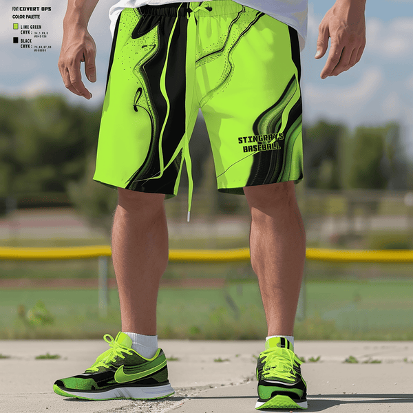Athletic Shorts With Pockets, STINGRAYS, Baseball, Teamtime, Team time, sublimation, custom sports apparel, team uniforms, spirit wear, spiritwear, sports uniforms, custom shirts, team store, custom team store, fundraiser sports, apparel fundraiser