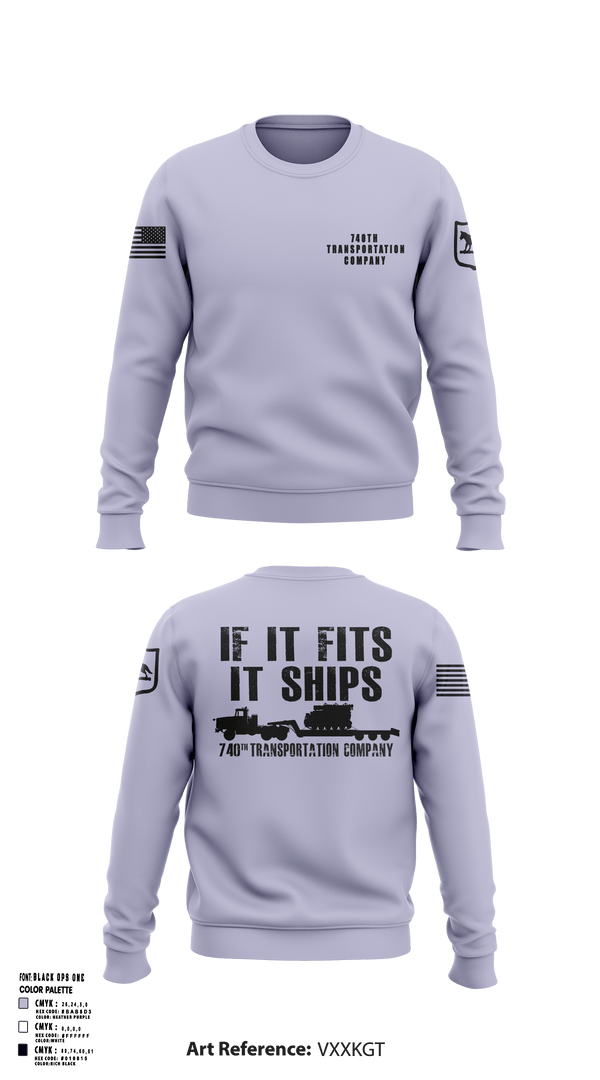 Crew Neck Sweatshirt, 740TH TRANSPORTATION COMPANY, National Guard, Teamtime, Team time, sublimation, custom sports apparel, team uniforms, spirit wear, spiritwear, sports uniforms, custom shirts, team store, custom team store, fundraiser sports, apparel fundraiser