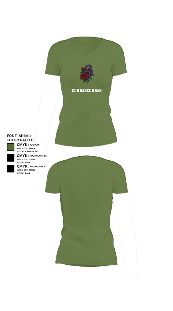 Women's Short Sleeve Vneck Shirt, CobrasCobras, Swimming, Teamtime, Team time, sublimation, custom sports apparel, team uniforms, spirit wear, spiritwear, sports uniforms, custom shirts, team store, custom team store, fundraiser sports, apparel fundraiser