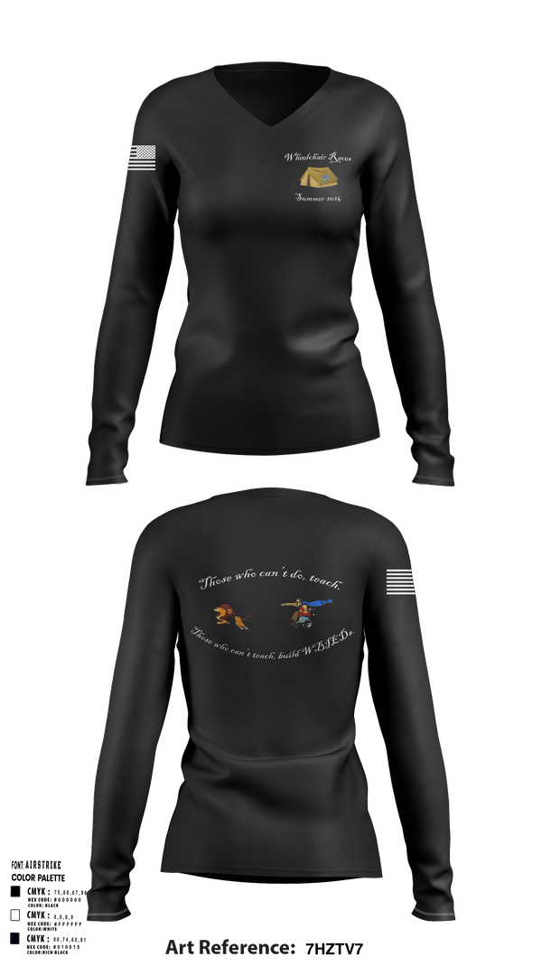 Women's Long Sleeve Vneck Shirt, AOB-S, Army, Teamtime, Team time, sublimation, custom sports apparel, team uniforms, spirit wear, spiritwear, sports uniforms, custom shirts, team store, custom team store, fundraiser sports, apparel fundraiser