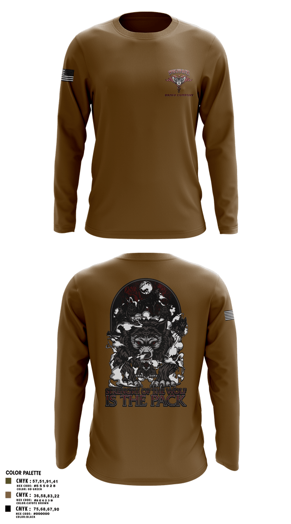 Long Sleeve Performance Shirt, Bravo Company, MRBn, Fort Belvoir, Army, Teamtime, Team time, sublimation, custom sports apparel, team uniforms, spirit wear, spiritwear, sports uniforms, custom shirts, team store, custom team store, fundraiser sports, apparel fundraiser