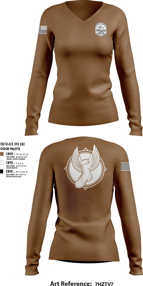 Women's Long Sleeve Vneck Shirt, 445th SERE, Air Force, Teamtime, Team time, sublimation, custom sports apparel, team uniforms, spirit wear, spiritwear, sports uniforms, custom shirts, team store, custom team store, fundraiser sports, apparel fundraiser