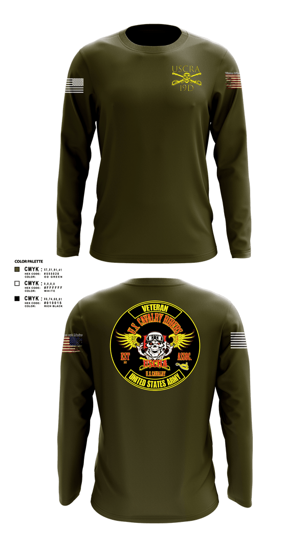 Long Sleeve Performance Shirt, US Cavalry Riders, Army, Teamtime, Team time, sublimation, custom sports apparel, team uniforms, spirit wear, spiritwear, sports uniforms, custom shirts, team store, custom team store, fundraiser sports, apparel fundraiser
