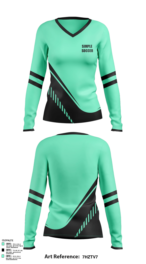 Women's Long Sleeve Vneck Shirt, Simple soccer, Men's Soccer, Teamtime, Team time, sublimation, custom sports apparel, team uniforms, spirit wear, spiritwear, sports uniforms, custom shirts, team store, custom team store, fundraiser sports, apparel fundraiser