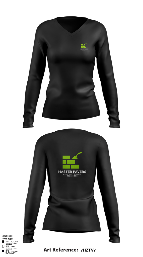 Women's Long Sleeve Vneck Shirt, master pavers, Army, Teamtime, Team time, sublimation, custom sports apparel, team uniforms, spirit wear, spiritwear, sports uniforms, custom shirts, team store, custom team store, fundraiser sports, apparel fundraiser