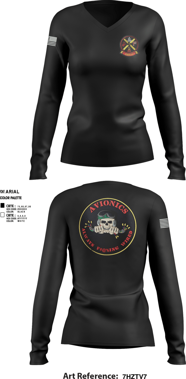 Women's Long Sleeve Vneck Shirt, HMX-1, Marines, Teamtime, Team time, sublimation, custom sports apparel, team uniforms, spirit wear, spiritwear, sports uniforms, custom shirts, team store, custom team store, fundraiser sports, apparel fundraiser