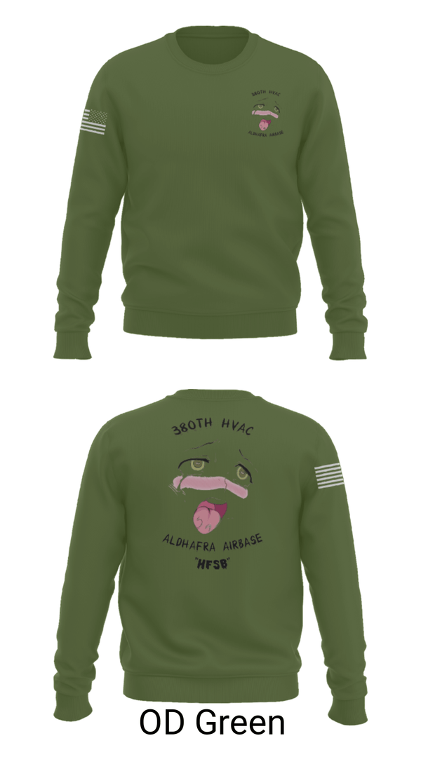 Crew Neck Sweatshirt, 380th HVAC, , Teamtime, Team time, sublimation, custom sports apparel, team uniforms, spirit wear, spiritwear, sports uniforms, custom shirts, team store, custom team store, fundraiser sports, apparel fundraiser