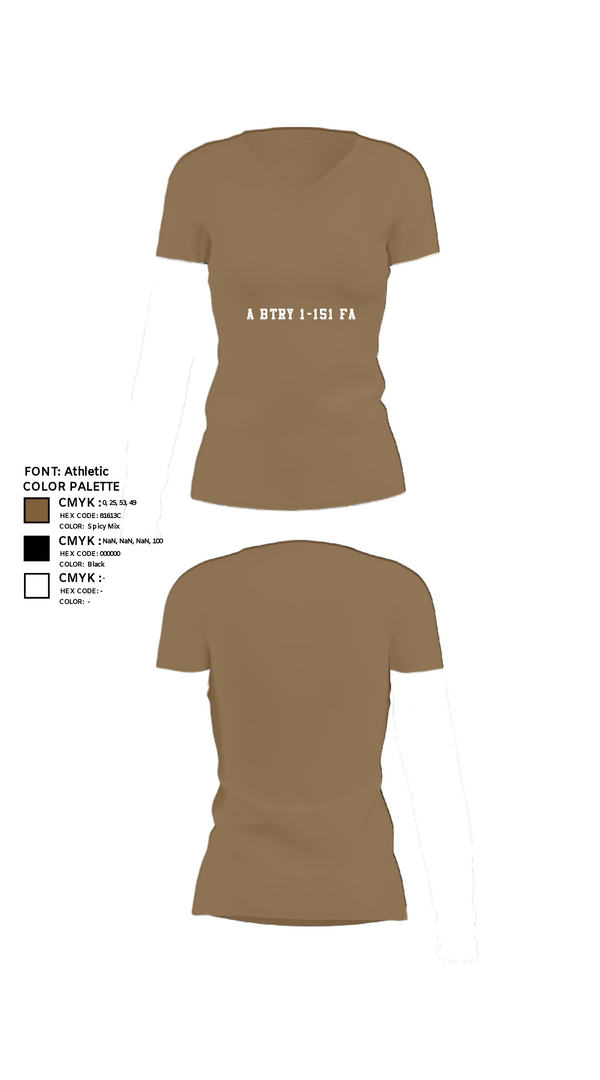 Women's Short Sleeve Vneck Shirt, A BTRY 1-151 FA, National Guard, Teamtime, Team time, sublimation, custom sports apparel, team uniforms, spirit wear, spiritwear, sports uniforms, custom shirts, team store, custom team store, fundraiser sports, apparel fundraiser