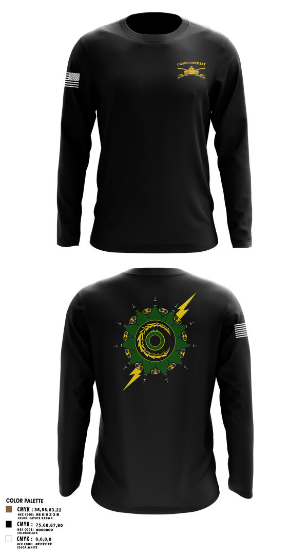 Long Sleeve Performance Shirt, Chaos Company, Army, Teamtime, Team time, sublimation, custom sports apparel, team uniforms, spirit wear, spiritwear, sports uniforms, custom shirts, team store, custom team store, fundraiser sports, apparel fundraiser