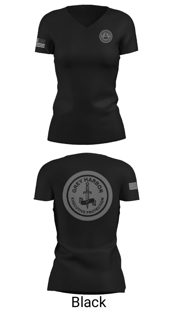 Women's Short Sleeve Vneck Shirt, Grey Harbor Executive ProtectionGrey Harbor Executive Protection, , Teamtime, Team time, sublimation, custom sports apparel, team uniforms, spirit wear, spiritwear, sports uniforms, custom shirts, team store, custom team store, fundraiser sports, apparel fundraiser