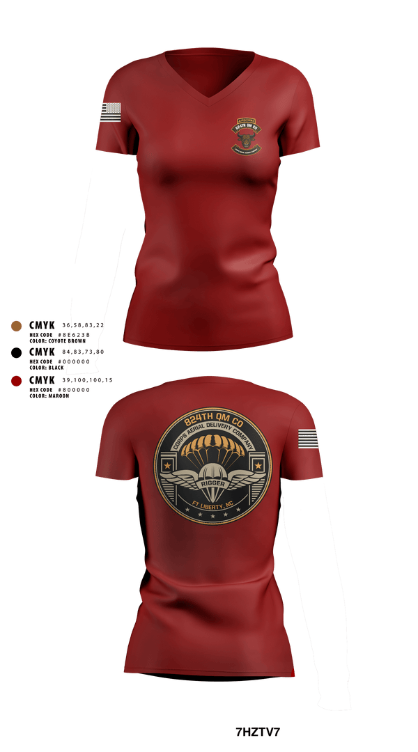 Women's Short Sleeve Vneck Shirt, 824th QM CO (CADC-A), Army, Teamtime, Team time, sublimation, custom sports apparel, team uniforms, spirit wear, spiritwear, sports uniforms, custom shirts, team store, custom team store, fundraiser sports, apparel fundraiser