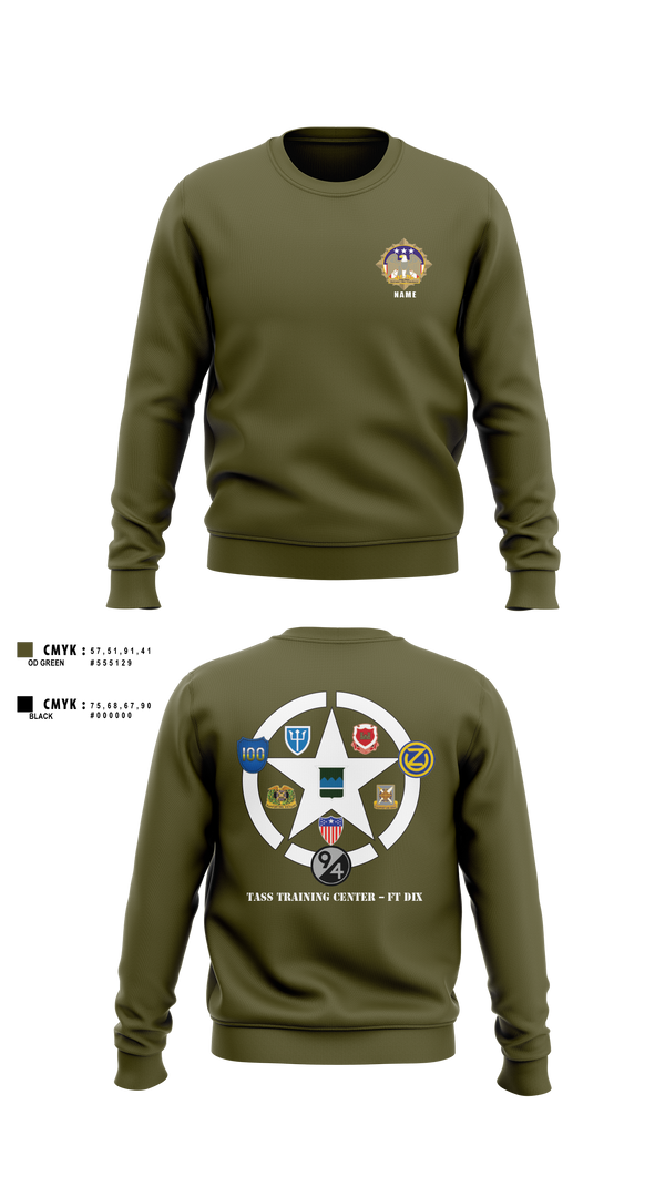 Crew Neck Sweatshirt, 80th TC, TTC-Dix, Army, Teamtime, Team time, sublimation, custom sports apparel, team uniforms, spirit wear, spiritwear, sports uniforms, custom shirts, team store, custom team store, fundraiser sports, apparel fundraiser