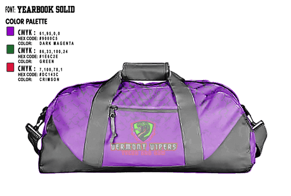 Duffle Bag, Vipers, Baseball, Teamtime, Team time, sublimation, custom sports apparel, team uniforms, spirit wear, spiritwear, sports uniforms, custom shirts, team store, custom team store, fundraiser sports, apparel fundraiser