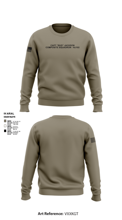 Crew Neck Sweatshirt, Capt “Bud” Jackson Composite Squadron - NJ102, Air Force, Teamtime, Team time, sublimation, custom sports apparel, team uniforms, spirit wear, spiritwear, sports uniforms, custom shirts, team store, custom team store, fundraiser sports, apparel fundraiser