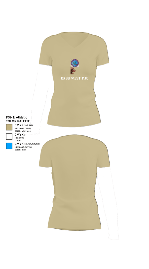Women's Short Sleeve Vneck Shirt, CNSG WEST PAC, , Teamtime, Team time, sublimation, custom sports apparel, team uniforms, spirit wear, spiritwear, sports uniforms, custom shirts, team store, custom team store, fundraiser sports, apparel fundraiser