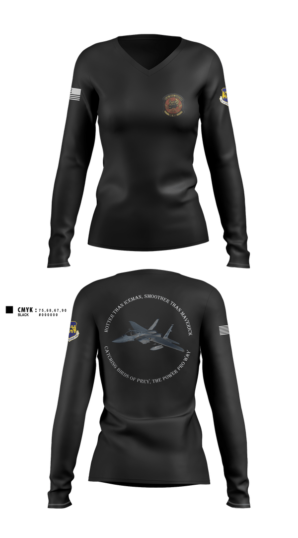 Women's Long Sleeve Vneck Shirt, 332 ECES, Air Force, Teamtime, Team time, sublimation, custom sports apparel, team uniforms, spirit wear, spiritwear, sports uniforms, custom shirts, team store, custom team store, fundraiser sports, apparel fundraiser