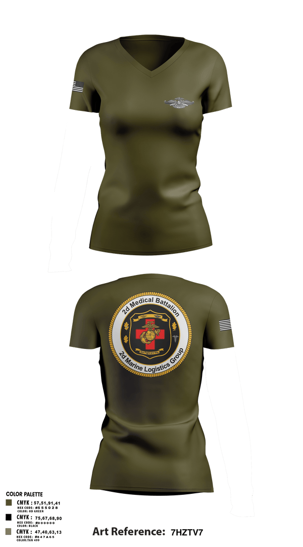 Women's Short Sleeve Vneck Shirt, 2D MED BN, 2FSSG, 2MARFORLANT, Navy, Teamtime, Team time, sublimation, custom sports apparel, team uniforms, spirit wear, spiritwear, sports uniforms, custom shirts, team store, custom team store, fundraiser sports, apparel fundraiser