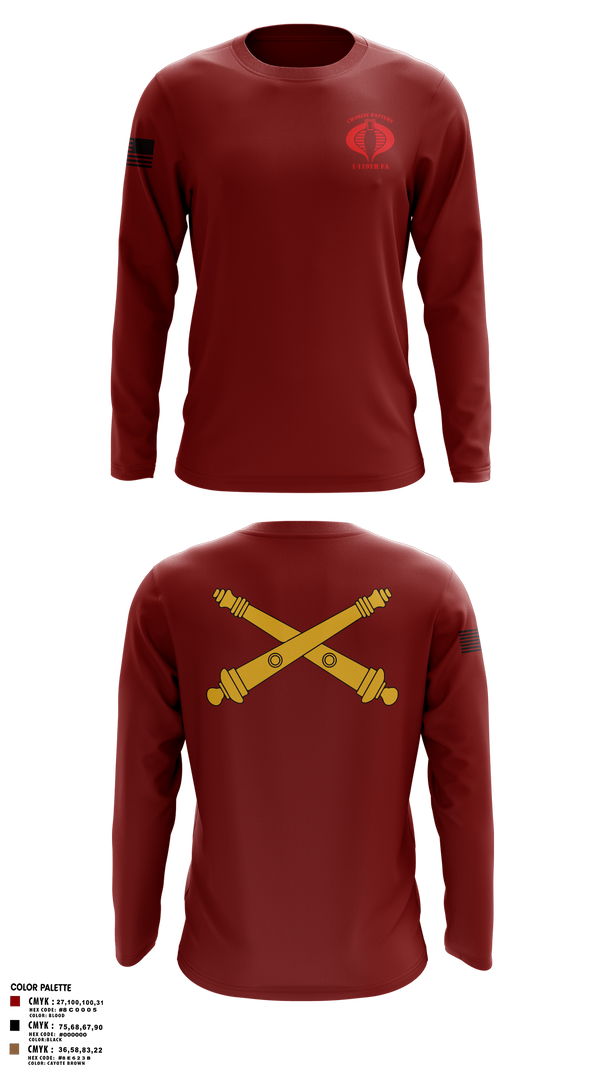 Long Sleeve Performance Shirt, Charlie Battery, 1-119th FA, , Teamtime, Team time, sublimation, custom sports apparel, team uniforms, spirit wear, spiritwear, sports uniforms, custom shirts, team store, custom team store, fundraiser sports, apparel fundraiser