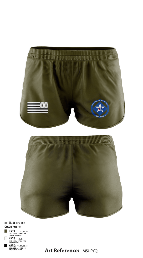 Women's Shorts, 3rd Battalion 6th Marines, Marines, Teamtime, Team time, sublimation, custom sports apparel, team uniforms, spirit wear, spiritwear, sports uniforms, custom shirts, team store, custom team store, fundraiser sports, apparel fundraiser