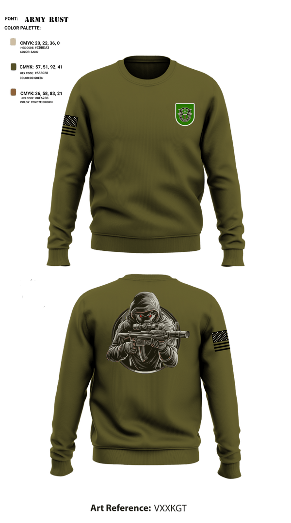 Crew Neck Sweatshirt, 10 SFG, Army, Teamtime, Team time, sublimation, custom sports apparel, team uniforms, spirit wear, spiritwear, sports uniforms, custom shirts, team store, custom team store, fundraiser sports, apparel fundraiser