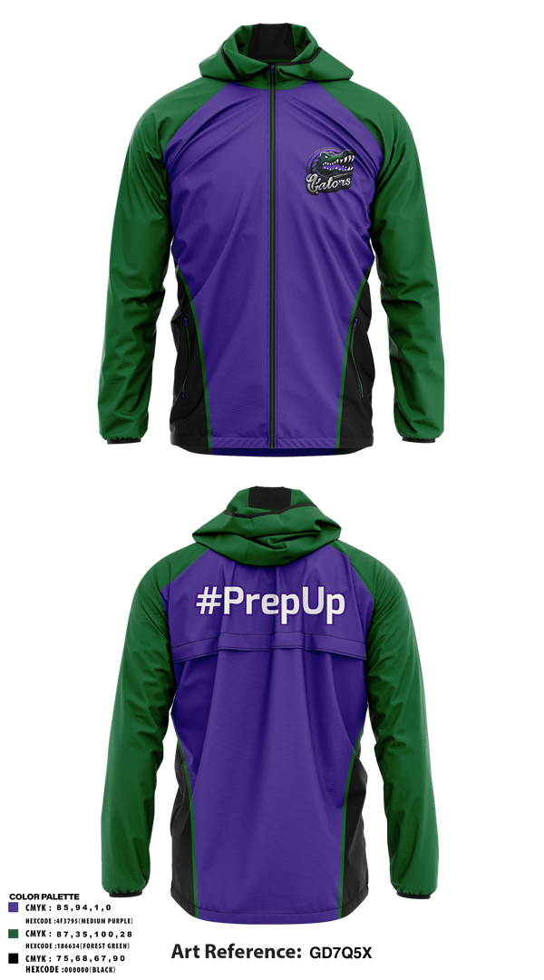 Windbreaker, Gator Prep, Football, Teamtime, Team time, sublimation, custom sports apparel, team uniforms, spirit wear, spiritwear, sports uniforms, custom shirts, team store, custom team store, fundraiser sports, apparel fundraiser